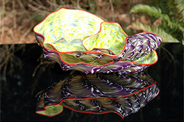 Purple Yellow Red Barnacle Art Glass Nesting Sets by Robert Kaindl