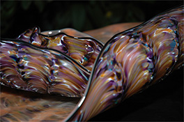 Tan Black Barnacle Art Glass Nesting Sets by Robert Kaindl
