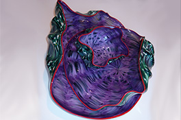 Purple Green Red Barnacle Art Glass Nesting Sets by Robert Kaindl