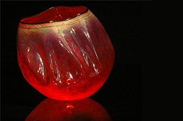 Red Anthias Bowl Custom Art Glass