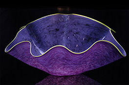 Giant Purple Ostrea Bowl Luxury Art Glass by Artist Robert Kaindl