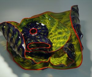 Purple Yellow Red Rimmed Barnacle Art Glass Nesting Sets by Robert Kaindl