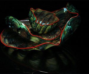 Green Red Barnacle Art Glass Nesting Sets by Robert Kaindl