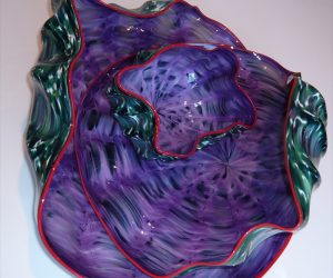 Purple Green Red Barnacle Art Glass Nesting Sets by Robert Kaindl