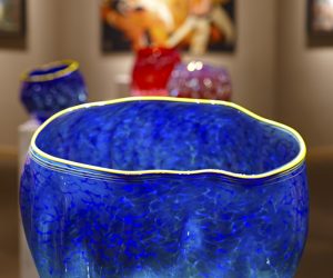 Hawaii Blue Art Glass Bowl by Robert Kaindl