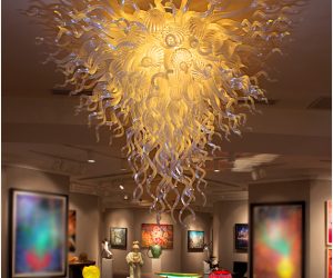 Hawaii NaPua Gallery Crystal White Chandelier