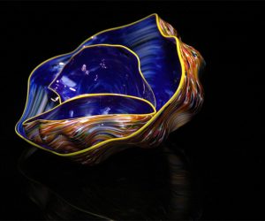 Blue Orange Yellow Barnacle Art Glass Nesting Sets by Robert Kaindl