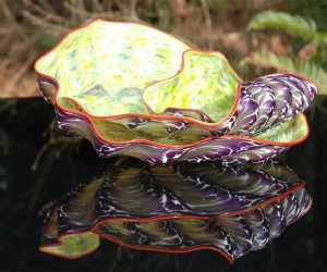 Purple Yellow Red Barnacle Art Glass Nesting Sets by Robert Kaindl