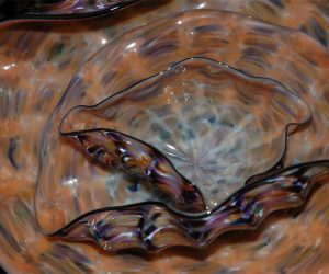 Tanned Black Rimmed Barnacle Art Glass Nesting Sets by Robert Kaindl