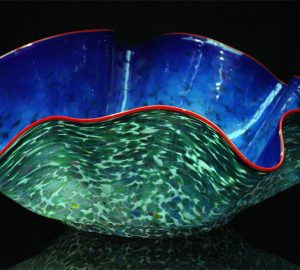 Giant Ostrea Bowl Luxury Art Glass by Artist Robert Kaindl