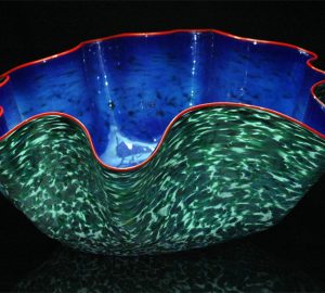 Giant Ostrea Bowl Luxury Art Glass by Artist Robert Kaindl