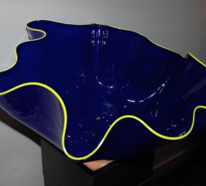 Giant Ostrea Bowl Luxury Art Glass by Artist Robert Kaindl