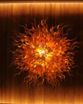 Amber Chandelier in Las Vegas - view from directly underneath